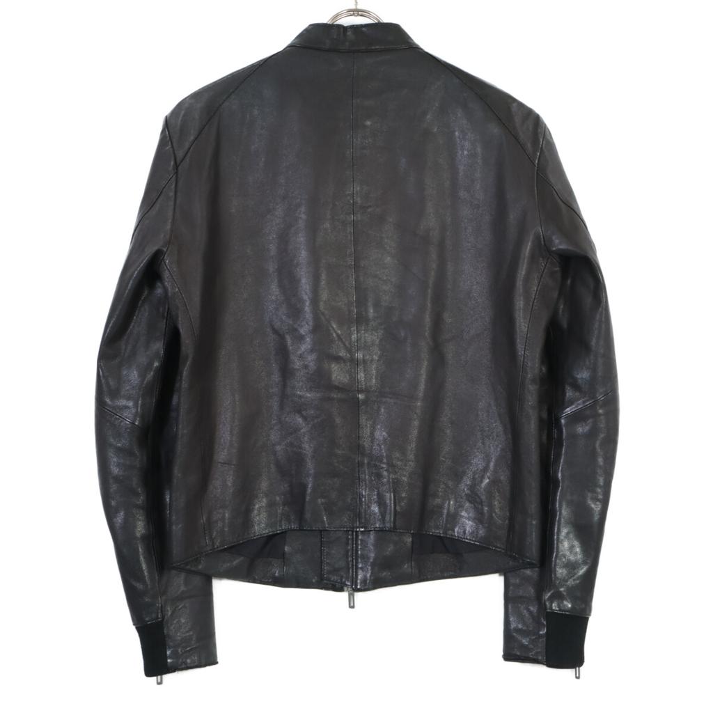 DOMENICO+SAVIO Negru DSM15ABZ07 Jachetă de motociclist din piele de capră 46 negru Folosit