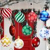 Sumind 10 Pieces Large Christmas Decorations Outdoor Christmas Hanging Ornaments Yard Lawn Signs Round Double Sided Porch Ornaments for Xmas Party