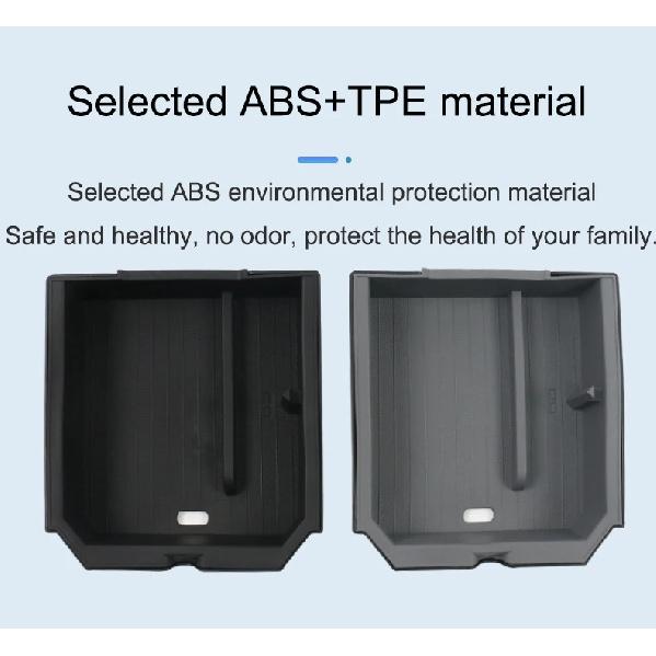 For Tesla Model Y Juniper Model 3 Highland Center Control Armrest Box Organizer Double Layer Box ABS+TPE Layered Storage Box