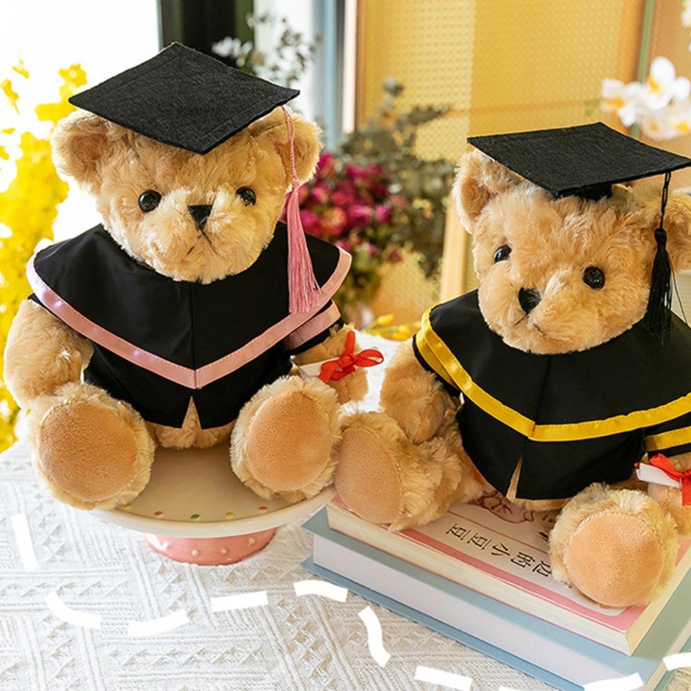 Cute Doctor Cap Graduation Bear Doll Academic Dress Bear Animal Doll  Graduates Celebration