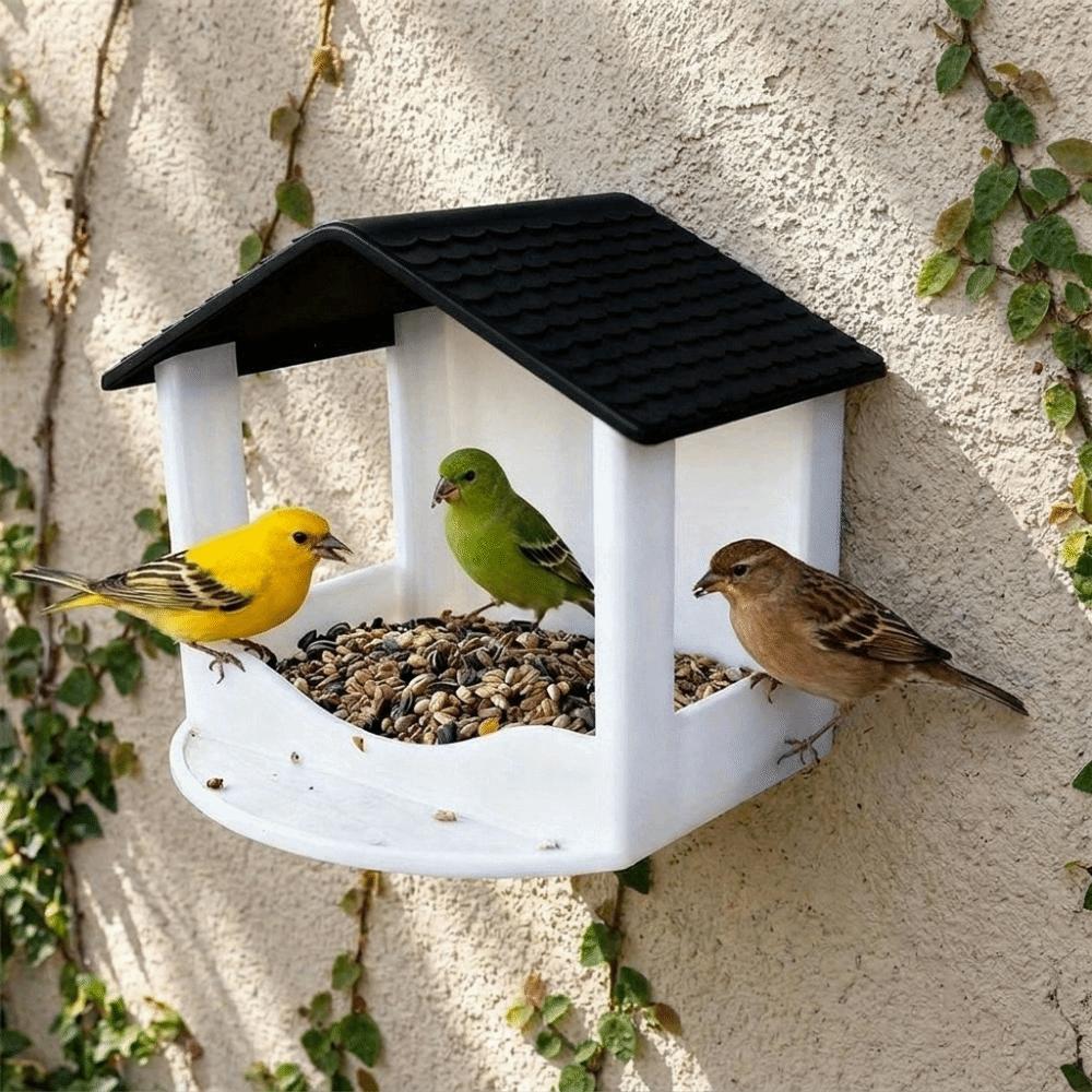 Rainproof Wall Hanging Bird Feeder Waterproof Bird Food Container Wild Bird Feeder  Window