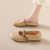French shallow mouth flat bottom small leather shoes women's 2025 new spring skirt pregnant women single shoes soft leather evening Doudou shoes