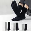 3 Pairs Cotton Five Finger Socks Men Thin Summer Gym Sport Crew Socks with Separate Fingers Non-slip Cotton Toe Socks Midi Tube