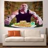 Dwayne Johnson Pancake Tapestry Humorous Emoji Wall Art Dormitory Hanging Decor Teenage Bedroom Decor