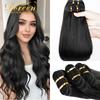 100g 100 Por Ciento Cabello Humano Extensiones de Cortina Cabello Remy Liso Europeo Extensiones de Cabello Negro Marrón de 12 a 26 Pulgadas