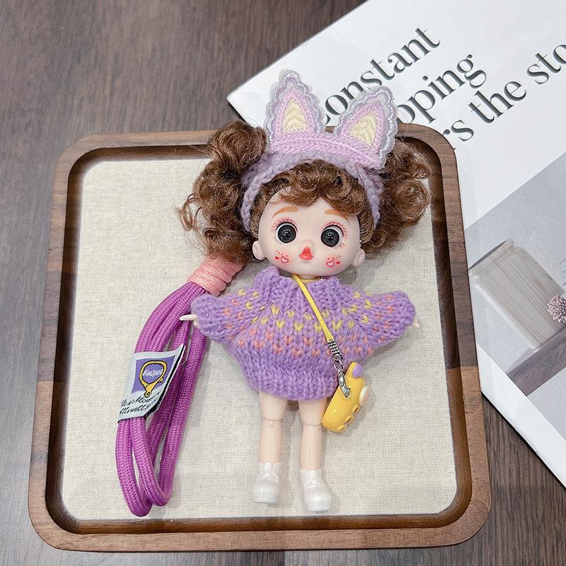 Elegant Cute Big-Eyed Lolita-Style Dolls Handbag Charms for Girls Keychain Charms Car Charms Plush Toys Gifts for Girls