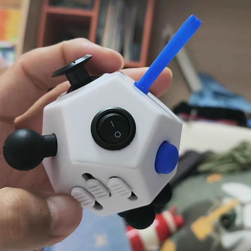 Würfel Fidget EDC Anti-Stress Lindernde Spielzeuge Angst Antistress Sensorisches Fidgeting Würfelspielzeug für Kinder Erwachsene Fokus 12 Seiten