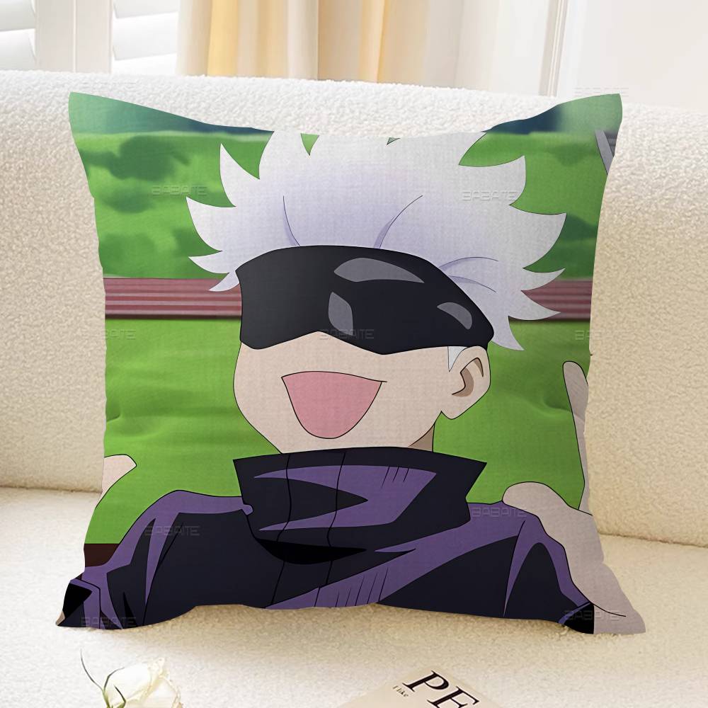 Cartoon Figure Gojo Satoru Cushion Cover Car Throw Pillow Case For Sofa Car Christmas Gift xcm xcm