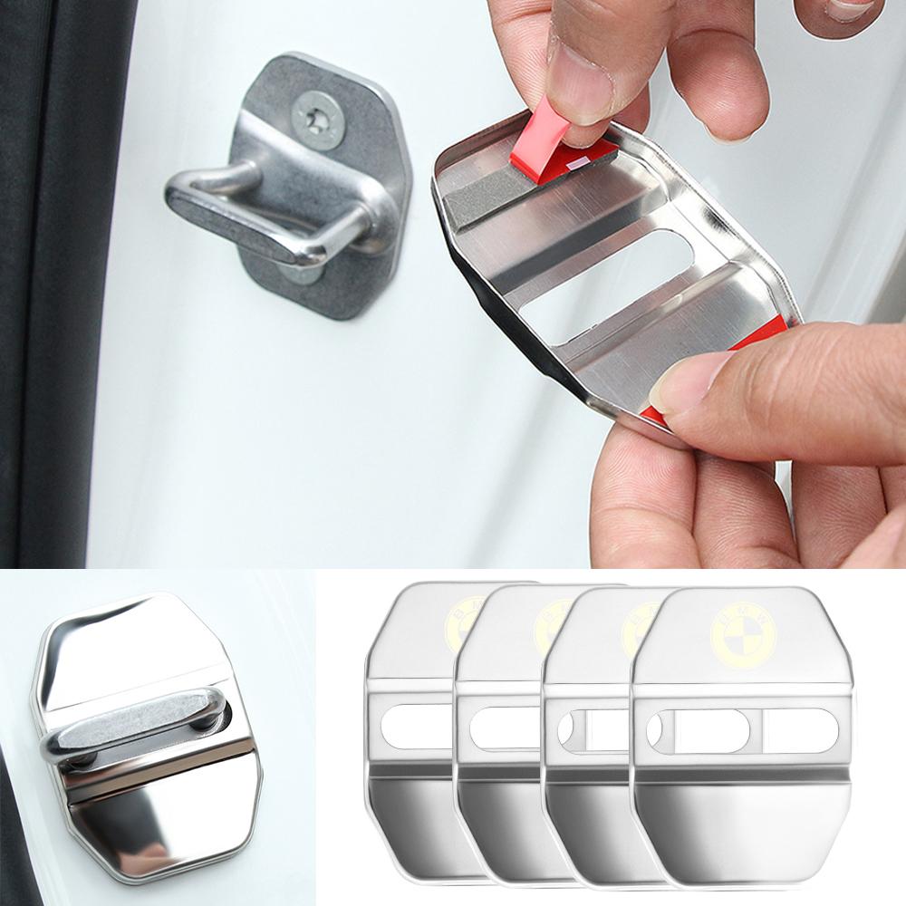 vbjly8 4PCS Car Door Lock Cover Sticker For BMW 1 3 5 7 Series M M3 M5 F20 E60 F30 F34 F32 F31 F48 E28 E30 E34 E36 E39 E46 Accessories