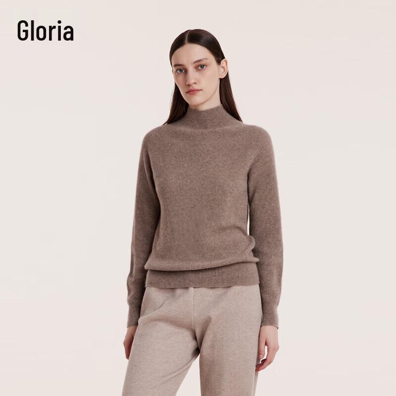GOELIA 100% Cashmere Mock Neck Seamless Sweater
