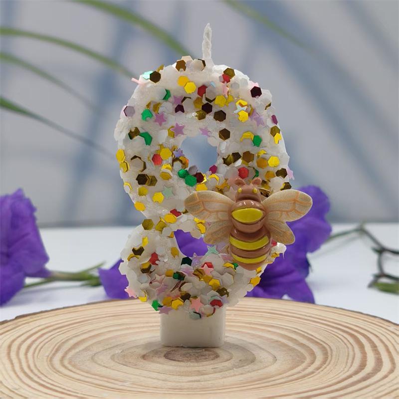 

Bee Digital Candle Birthday Party Cake Decoration Independent Packaging Exquisite Design Colorful and Variety Specifications Number 9