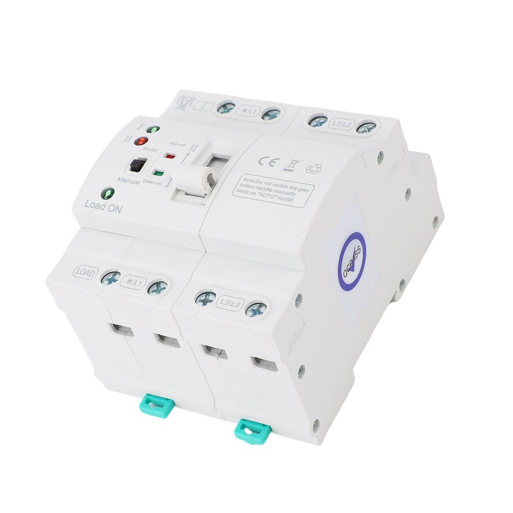   ATS Automatic Manual Transfer   4P 80A Home Generator 3PH Dual Auto Electrical Selector   DIN Rail Mount Super Thin Mains Supply Type