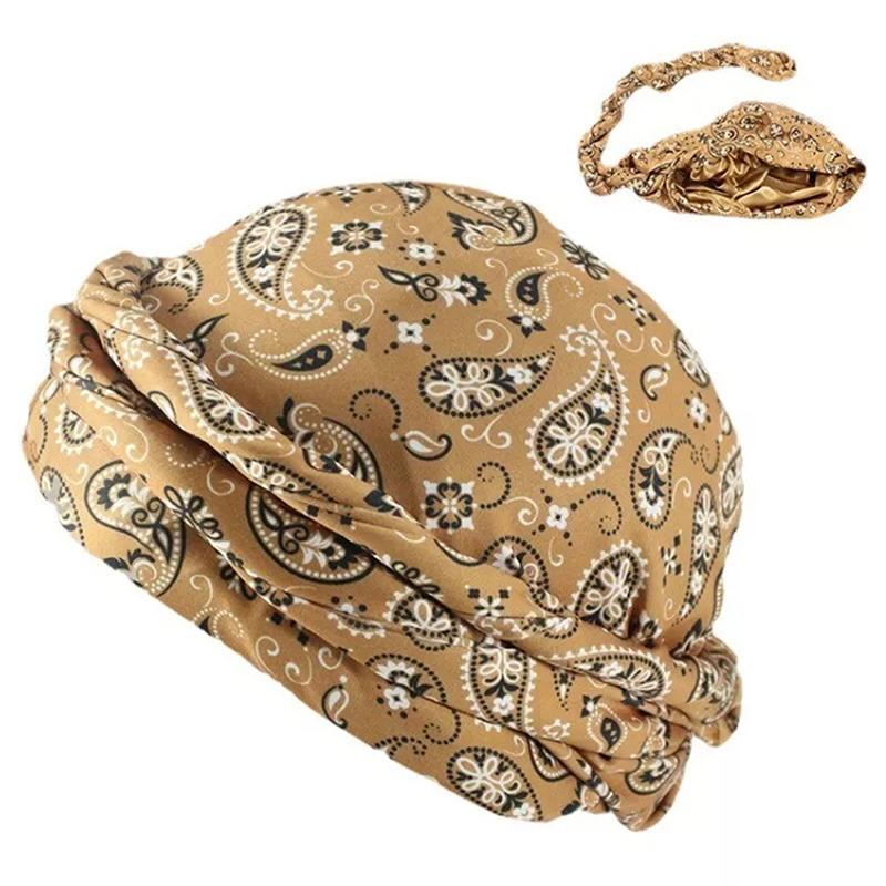 Men Women Paisley Print Headscarf Pirate Hat Outdoor Sport Cycling Bandana Sweat Absorbant Muslim Turban Bohe Style Head Wrap