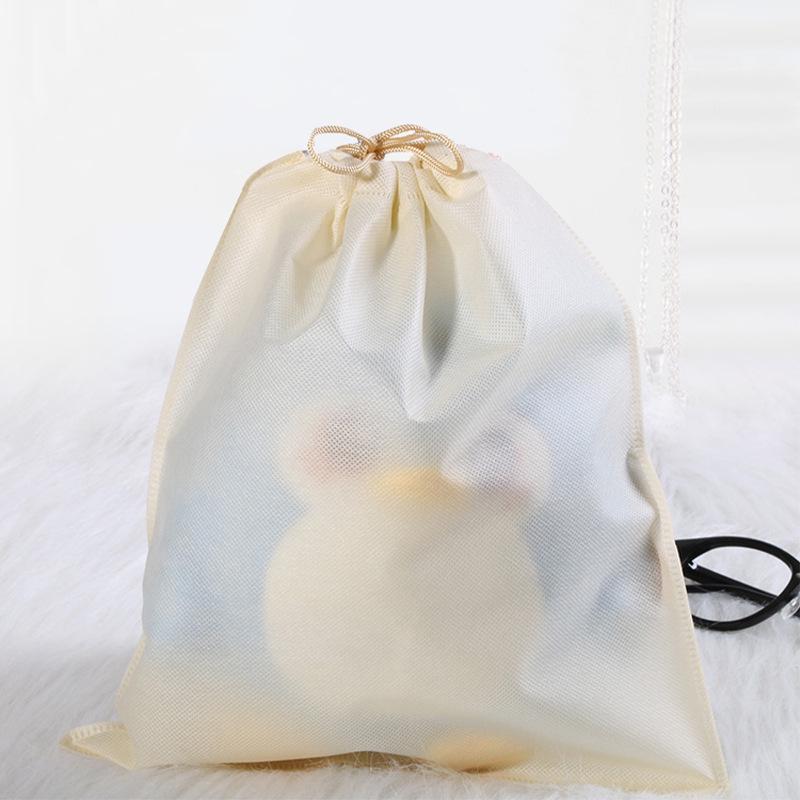 

In-Stock Non-Woven Drawstring Pouches: Dustproof Storage Bags for Clothes, Toys, and Shoes with Custom Logo Printing White; 16*20