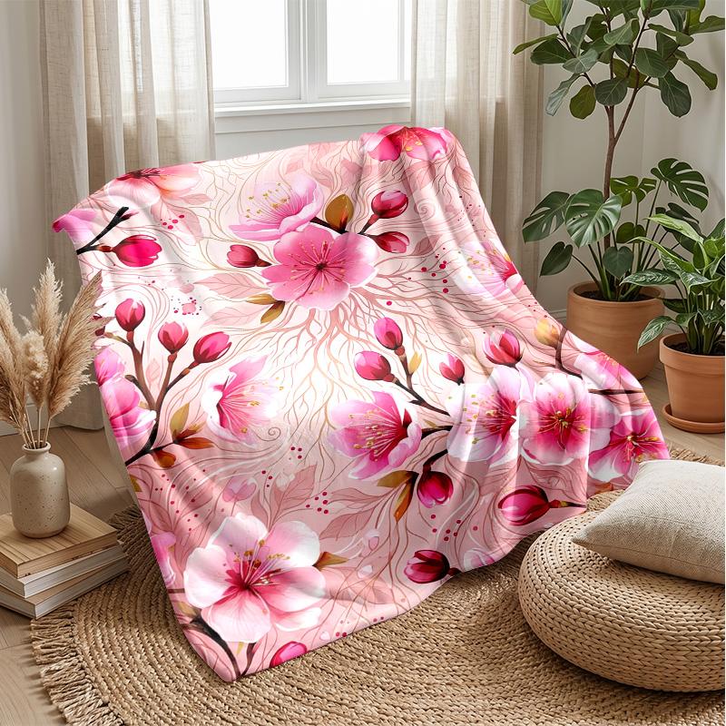 Butterfly and Flower Art Blanket Personalized Name Flannel Blanket Soft Cozy Plush Throw for Sofa Bed Lightweight Home Decor