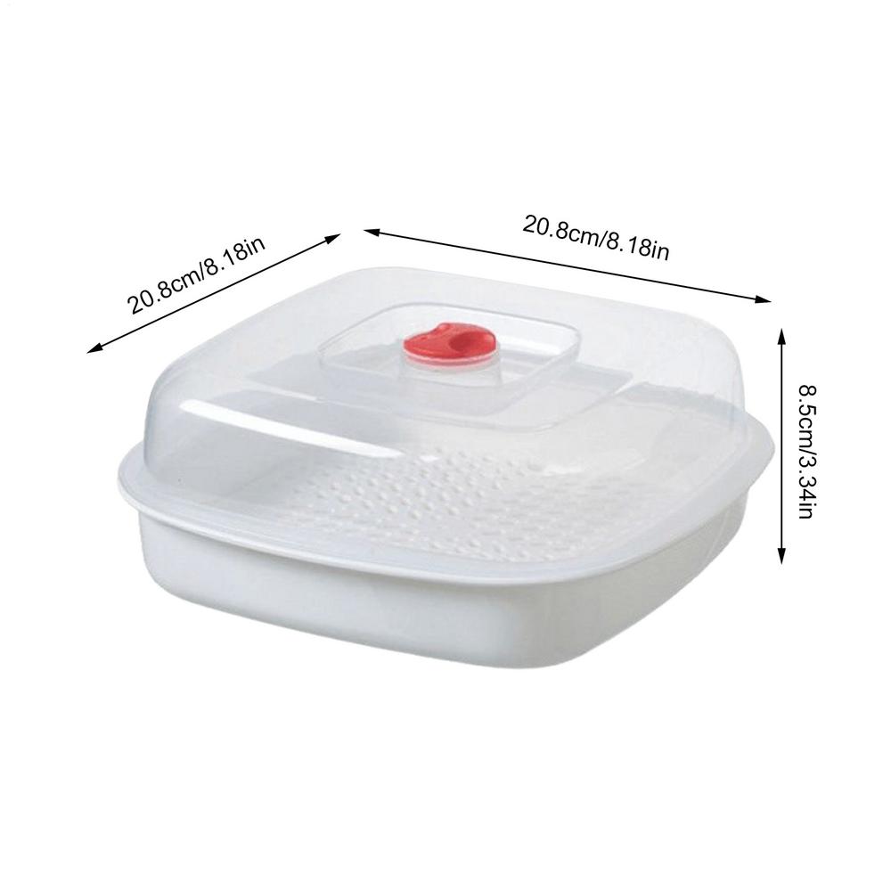 Microwave Oven Steamer Square Shape Kitchen Steaming Heating Cookware Microwave Heating Steamer With Lid For Veggies Buns Rice белый