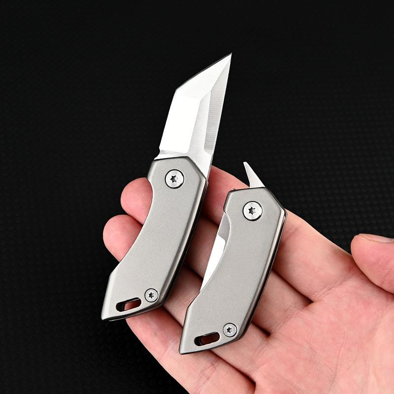 Titanium Alloy Pocket Knife Quick Open Folding Knife Keychain Unboxing Cutter Bottle Opener Multitool EDC Gadgets with Gift Box