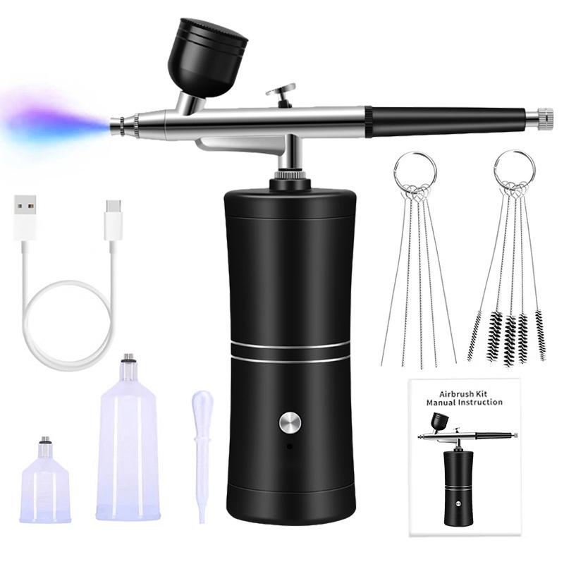 Portable Airbrush Kit Wireless Air Brush With Compressor Electrical Handheld Spray Gun Coloring Tattoo Graffiti Graphic Model