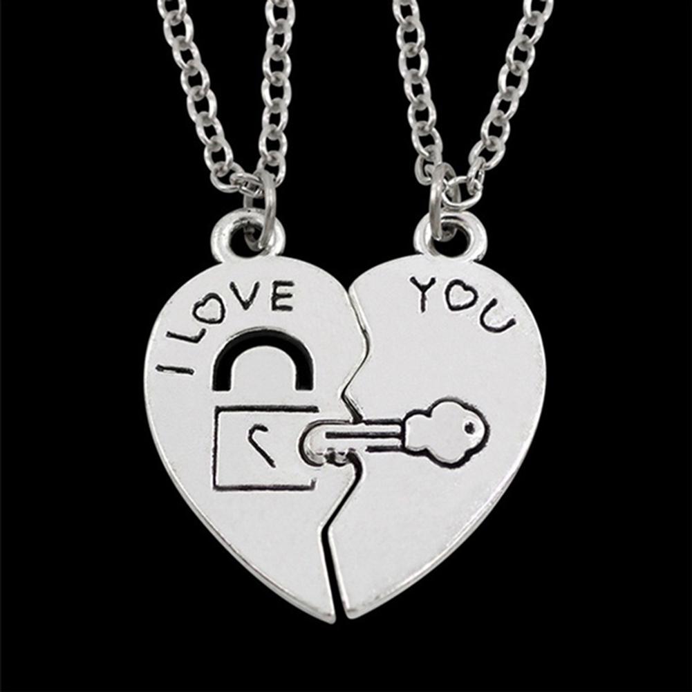 BLUELANS NECKLACE Wonderful Lock Key Pendant Necklace Love You Lovers I Heart Couple Jewelry Sweet Women Present