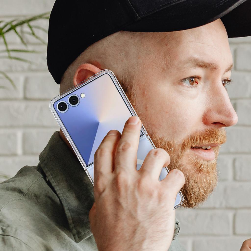 For Samsung Galaxy Z Flip7 5G Clear Phone Magnetic Case TPU+Acrylic Back Cover