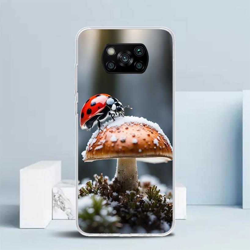 Insect Seven-Star ladybug Phone Case For Xiaomi Poco F7 Ultra X5 X6 X7 Pro M7 Redmi 15C 15 13C 13 12C 12 10C 10 10A 9 9C 9A 9T C