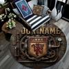 Custom Name,Manchester United FC pattern round rug,Carpet Rug for Living Room Bedroom Playroom ,Non-slip Floor Mat,Holiday Gifts and Birthday Gifts.