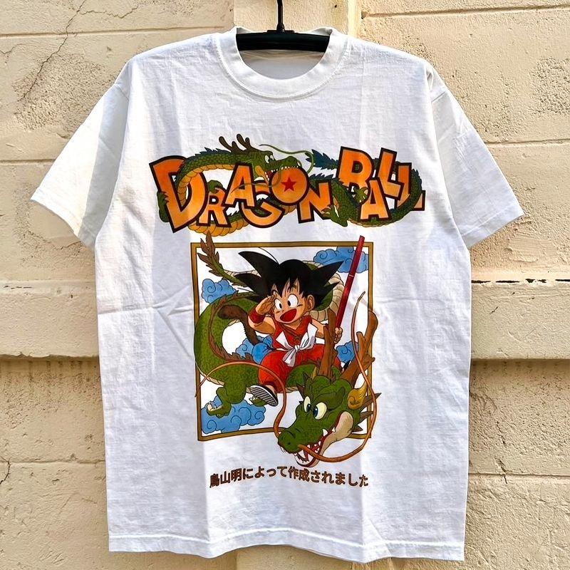 

Sun Man Seven Dragon Balls Little Sun Wukong American Poster Style Short Sleeve T-Shirt Men s White Retro Half Sleeve 4XL