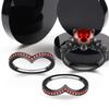 Gothic Black Rose Flower Skull Engagement Rings Set Red Purple Heart-shaped Zircon Crystal Wedding Anniversary Holiday Gift