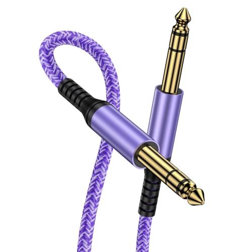 

ANNIBER 6.35mm TRS Audio Cable, Guitar Shield, Nylon Braided (Warranty Included), Mono Cable, Standard Plug, Male to Male, for Connecting Mixers, Guit