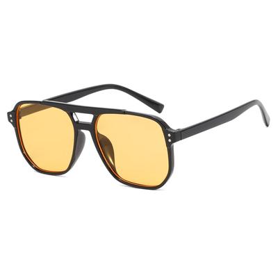 Trend Double Beam Square Frame Sunglasses Fashion Retro Sun Glasses Sunshade UV Protection Women Men Unisex Anti-glare Eyewear