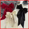 Bow Ribbon Hairpin Headwear Simple Elegant Satin Spring Clip Fixed Hair Clip Retro Party Headdress Red Hair Accessories