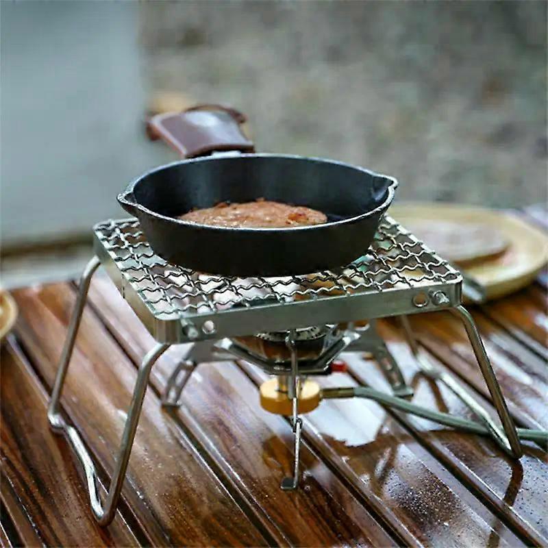 Multifunctional Folding Campfire Grill Portable Stainless Steel Camping Grill Grate Gas Stove Stand Outdoor Wood Stove Stand