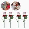 Comedy Red Velvet Rose Ring Box Simulation Flower Romantic Rose to Ring Box Flocking Gimmick Flower Wedding Ring Box Gift Box