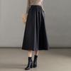 Women's Winter Faux Leather A-Line Midi Skirt