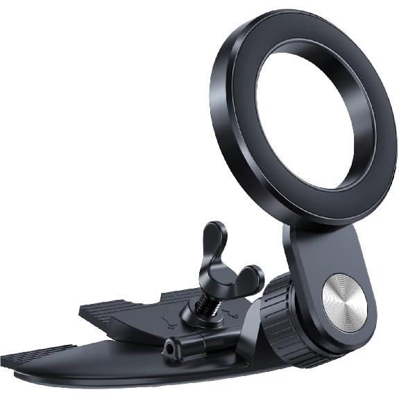 1Zero for MagSafe CD Phone Holder for Car, Foldable Longarm CD Phone Mount