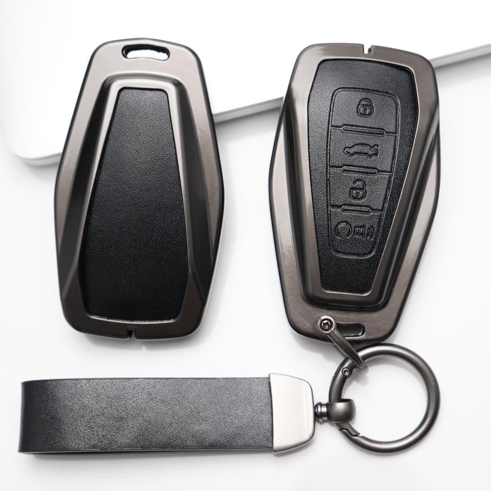 Zinc Alloy Leather Car Key Cover Case For Geely Coolray X6 Emgrand Global Hawk Gx7 Remote Car Accessories Shell Holder