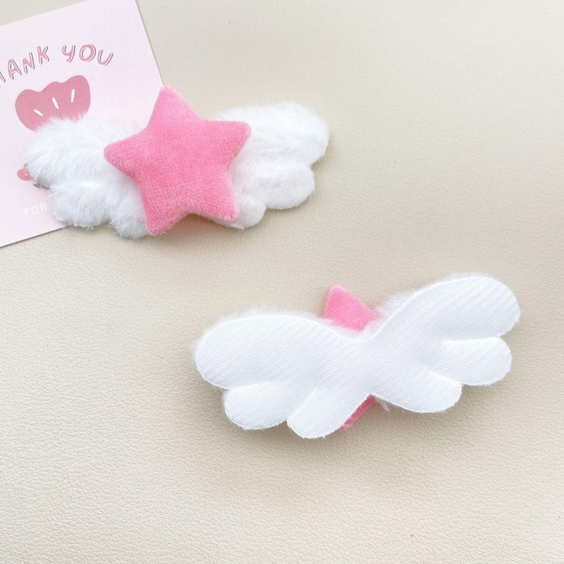 

50pcs Heart Star Angel Wing Padded Appliques DIY Handmade Hair Clip Hat Decoration Material Sweet Wing Accessory patches 10PCS