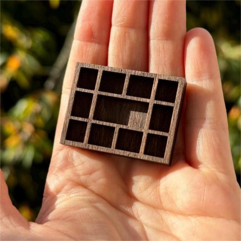 Miniature Trinket Shelf  Shelf Dollhouse Miniature Decor Multi Compartments Wooden Jewelry Display Tray Ring Storage