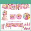 Colorful Party Accessories For Princess Parties Including Tablecloth And Napkins Trendy