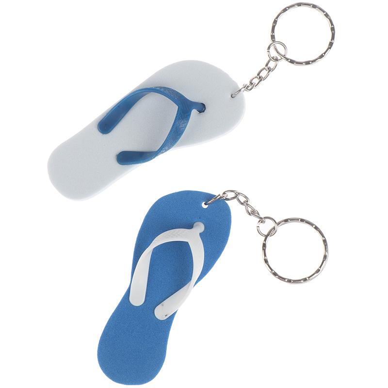 2Pcs Boat Floating Keychain Buoyant Foam Flip Flops Shaped Key Floats Key Ring
