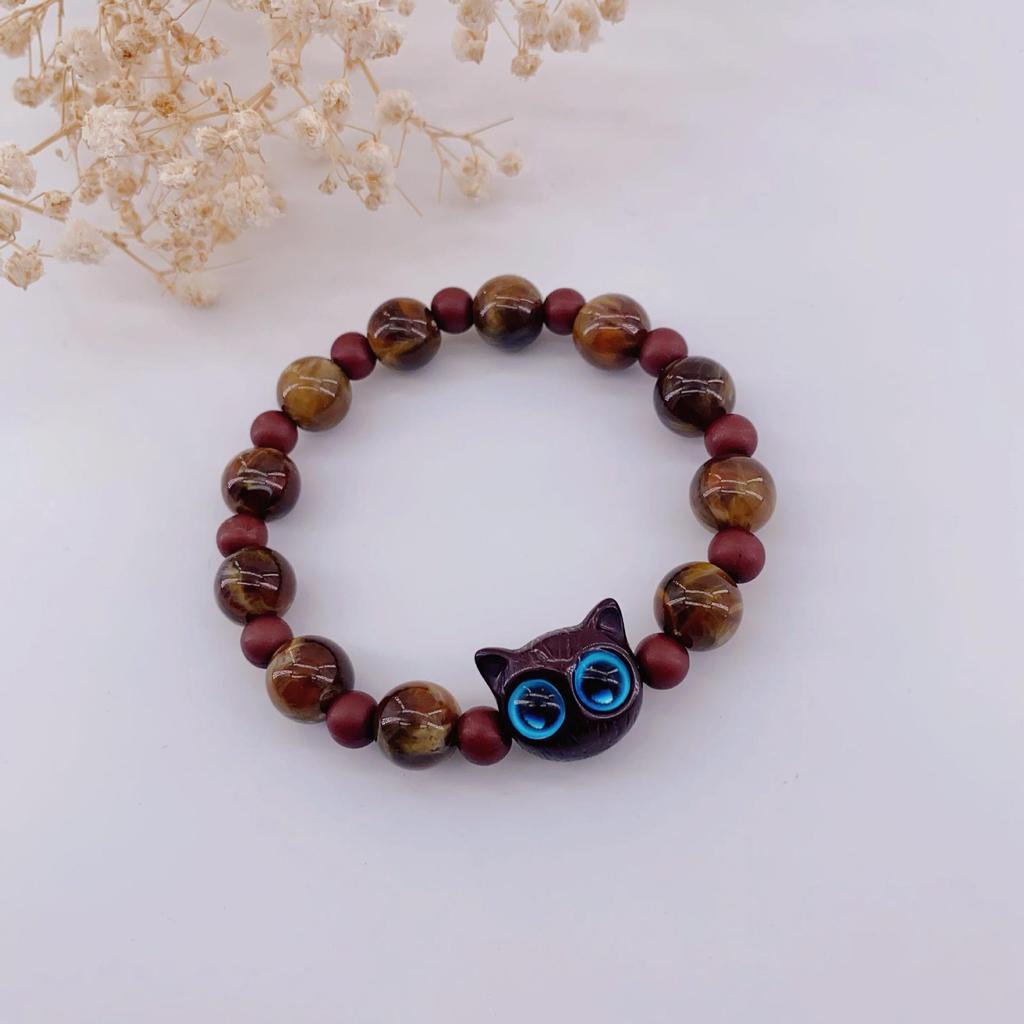 Sweet Cool Cat Unisex Beaded Bracelet - Niche Design Gift for Couples & Best Friends