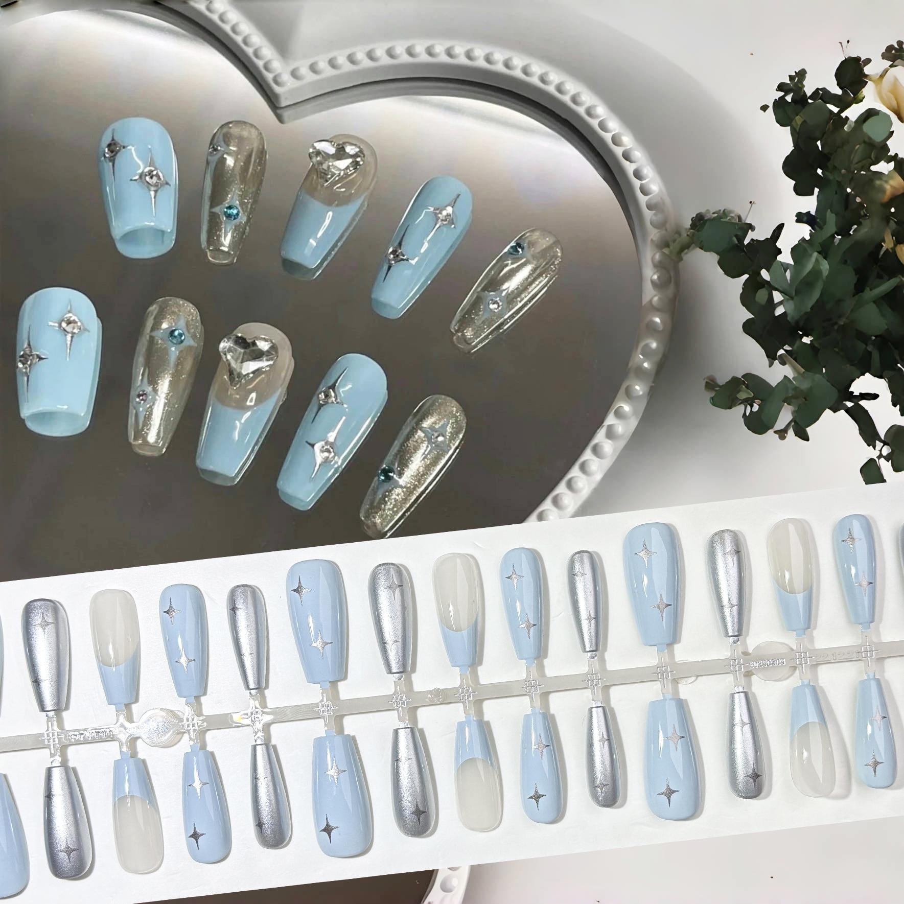 

Y2K Baby Blue Star High-End Sweet Press-On Nails
