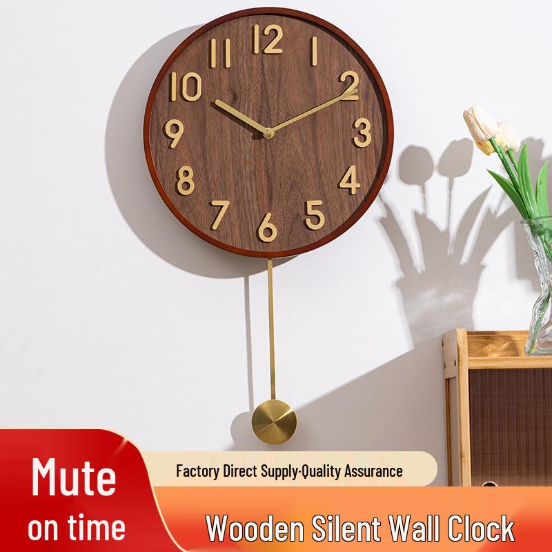 

Современные настенные часы из золотого дерева и металла: Бесшумный, трехмерный дизайн с деревянными цифрами