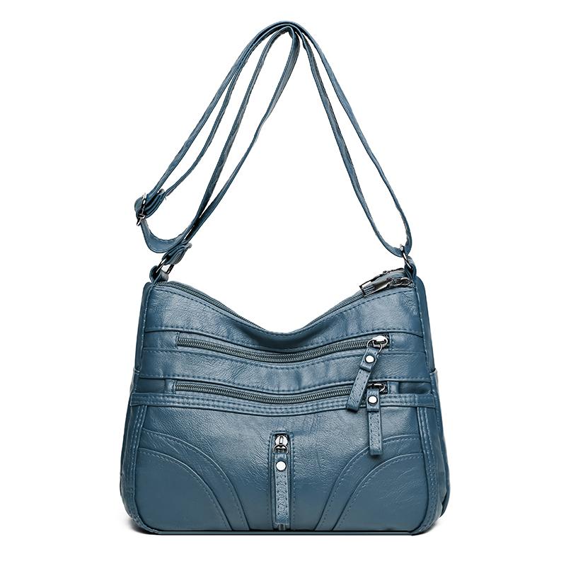 Dámská taška s více kapsami Velkokapacitní Pu Malá Čtvercová taška Crossbody Taška Taška přes rameno pro matku středního věku