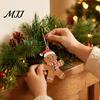 Holiday Tree Ornaments Gingerbread Man Hanging Ornaments, Wooden Figure Pendants, Decorations Rustic Christmas for Xmas Tree, Party Favors Decor
