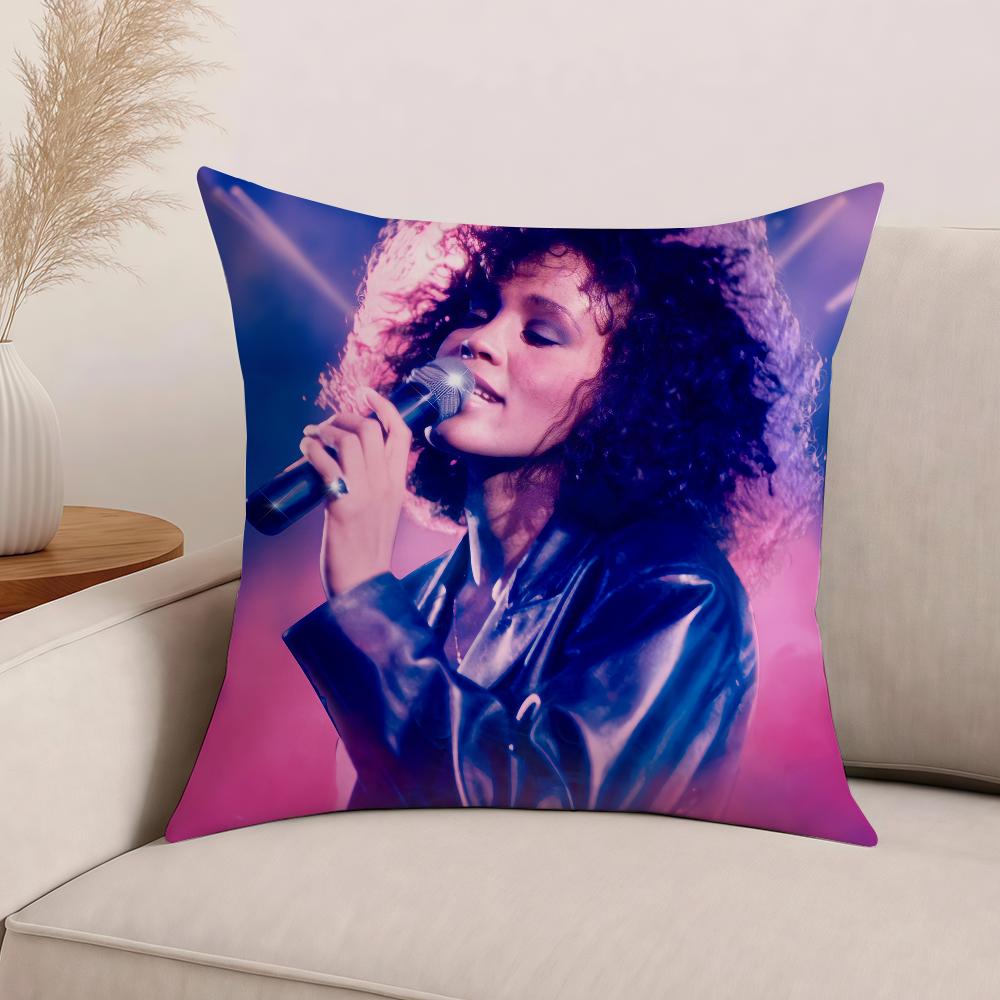 Singer Whitney Houston Pillow Case Office Cushions Suitable For Sofa Car Bedroom Decorative Cushion Cover