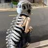 Halloween Dinosaur Skeleton Mask, 90/120CM Wearable Realistic Plush Headgear, Funny Cosplay Costume for Party