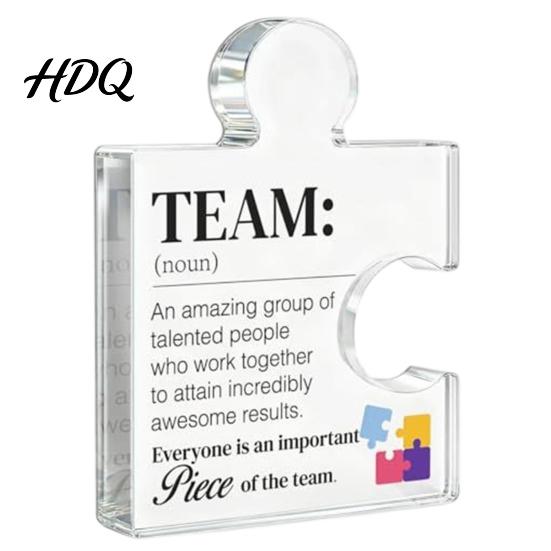 Personalized Puzzle Piece Decor Acrylic Shape Ornaments for Team Appreciation and Employee Recognition Transparent Meaningful Colleague Farewell