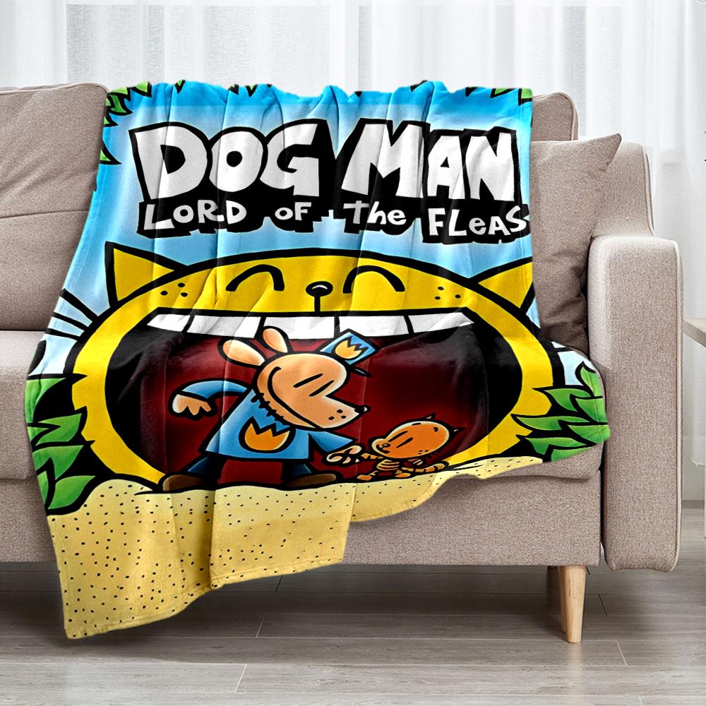 Dog Man Theme Printed Blanket - Perfect for Couch, Bed, Travel & Outdoor Use | Machine Washable, Cozy & Durable.