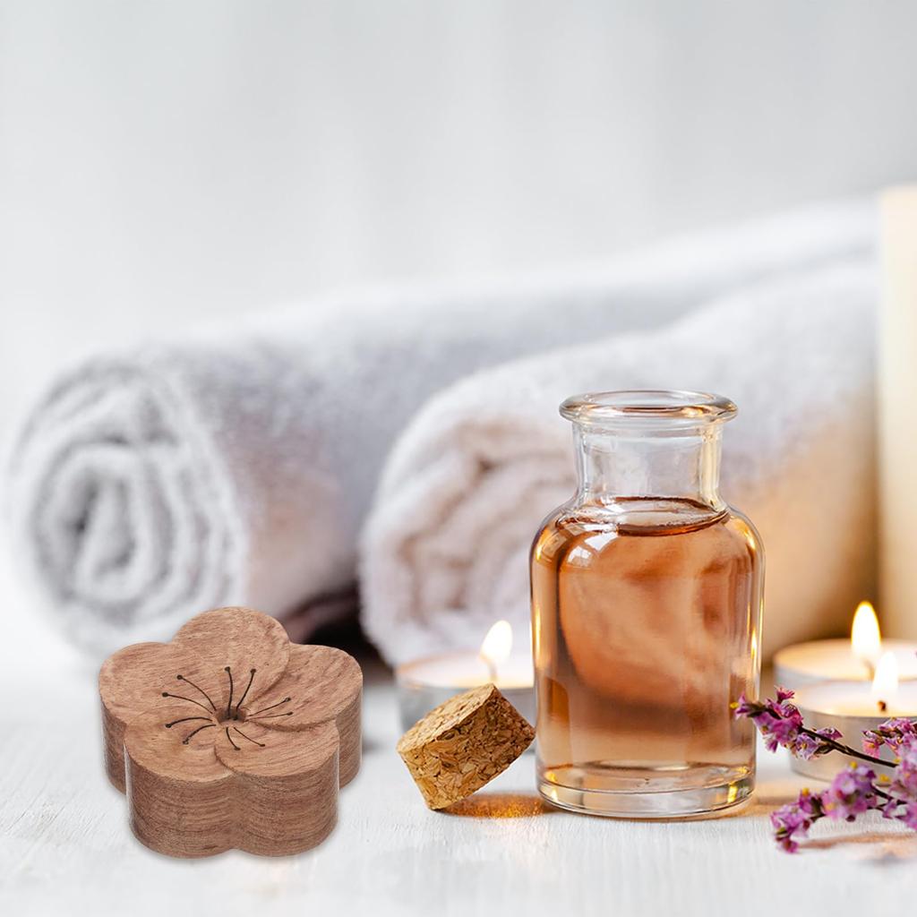 uxcell 2pcs Wooden Rosewood Plum for Essential Oils Small Wooden